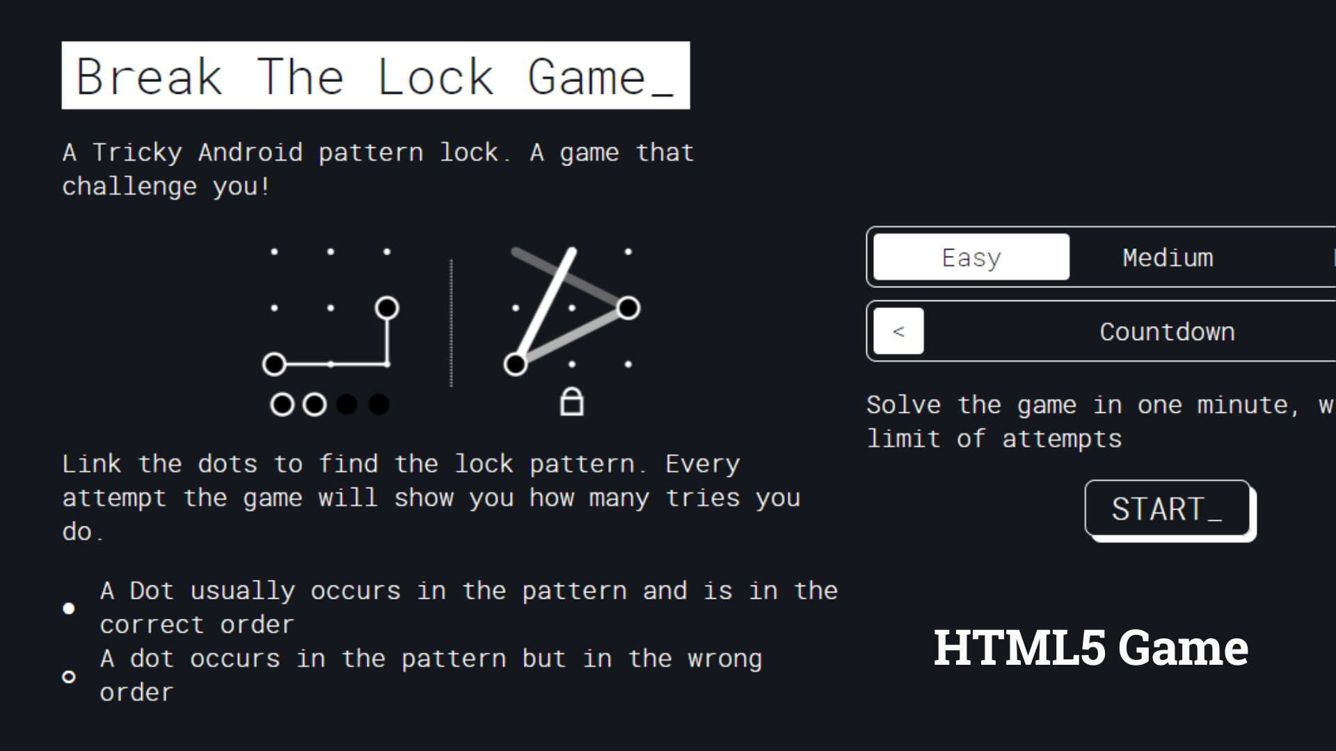 Break Lock HTML5 Game Script