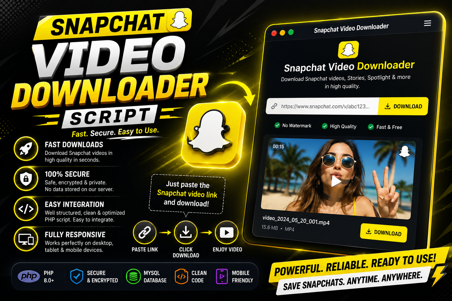 Snapchat Video Downloader Script