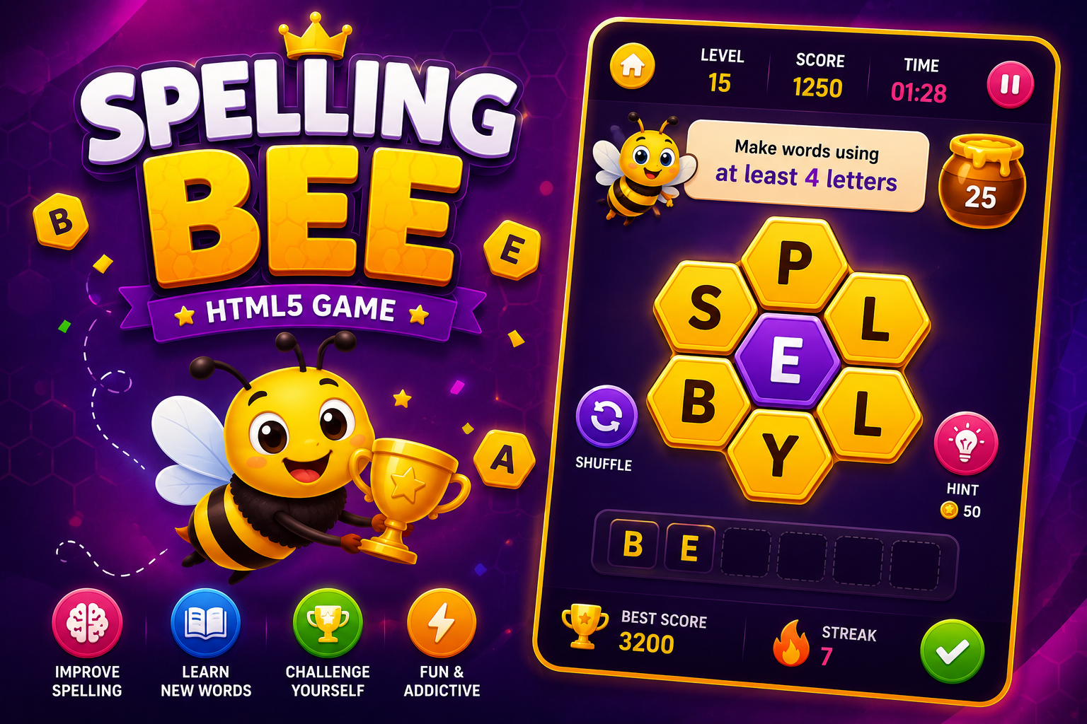 Spelling Bee Game HTML5