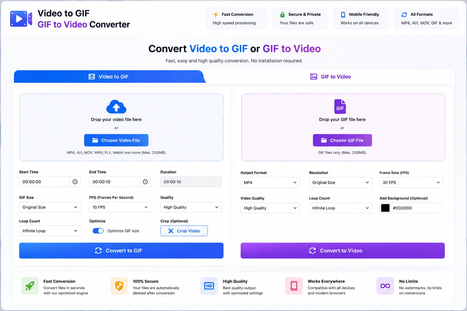 Video to GIF - GIF to Video Converter PHP Script