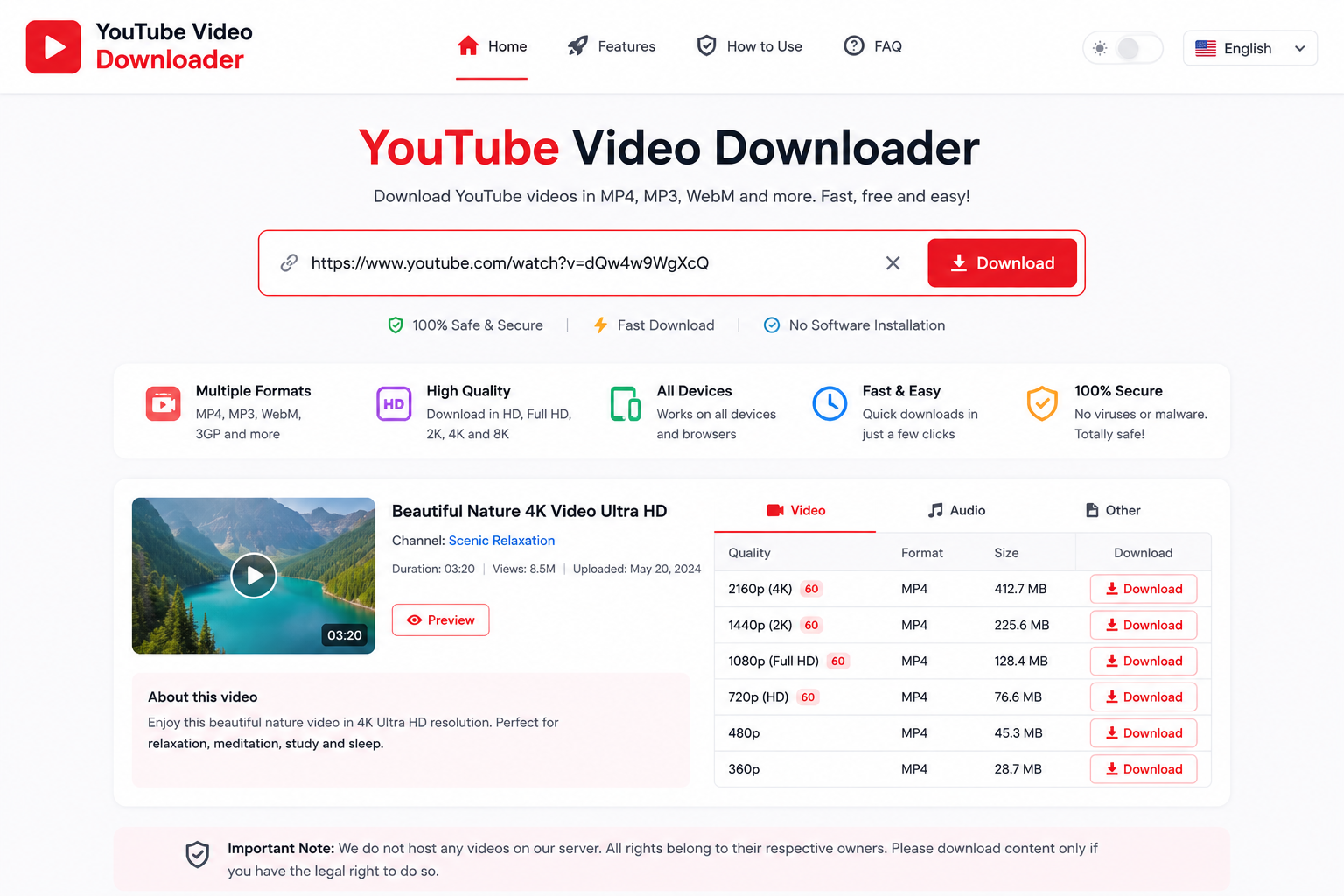 YouTube Video Downloader PHP Script