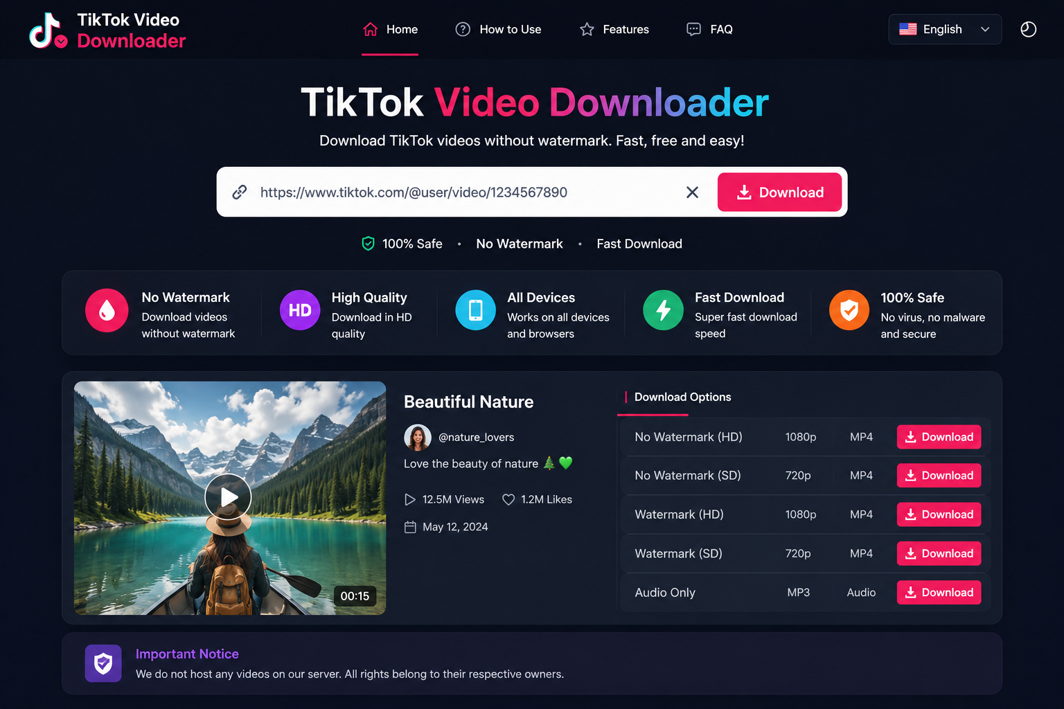 TikTok Video Downloader PHP Script