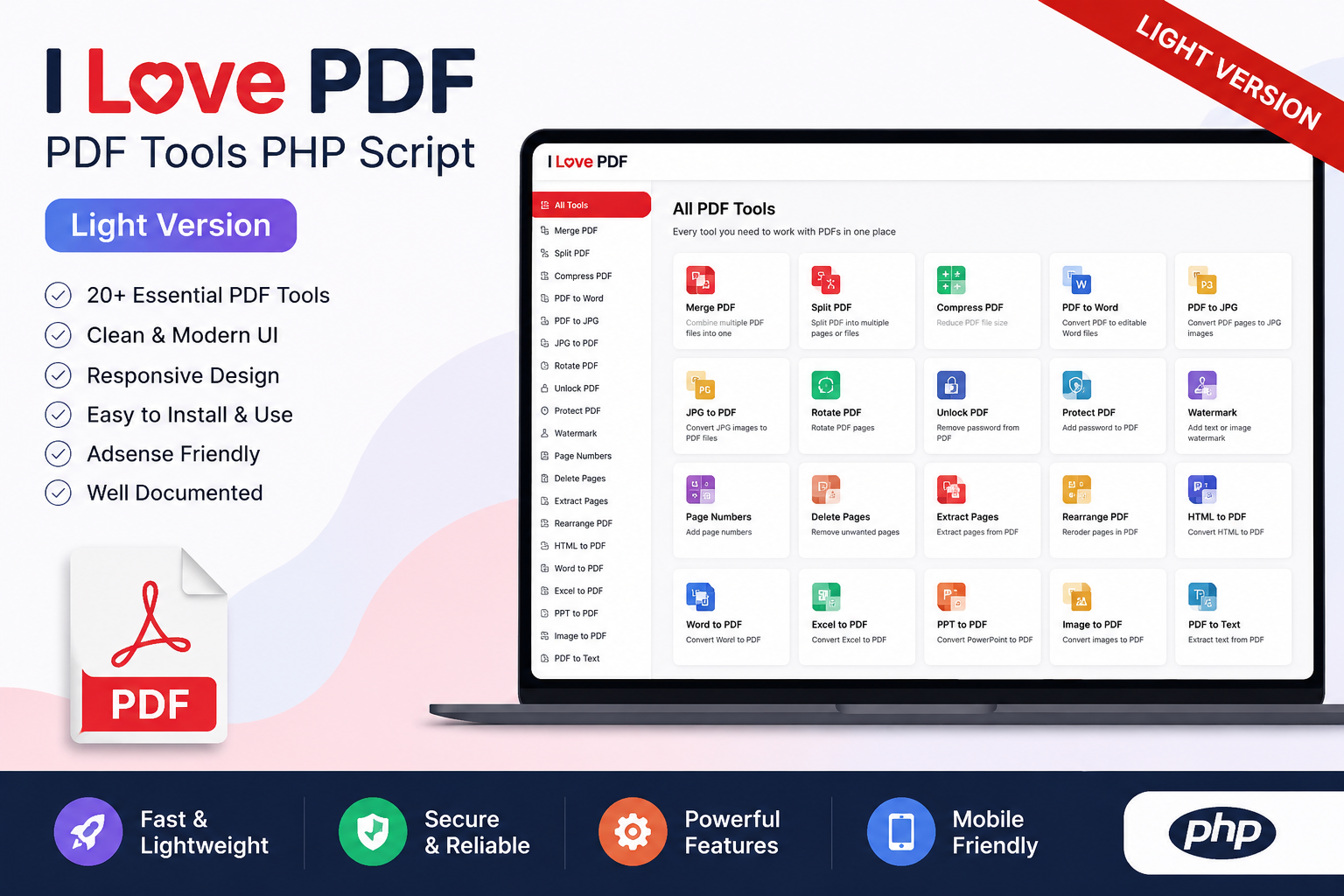 I Love PDF – PDF Tools PHP Script Light Version