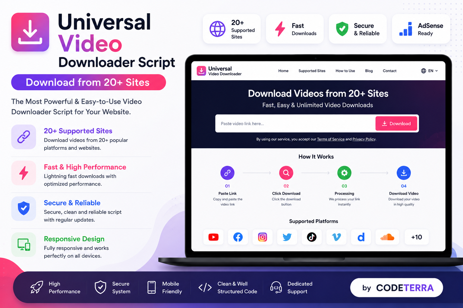 Universal Video Downloader Script | Download from 20+ Sites