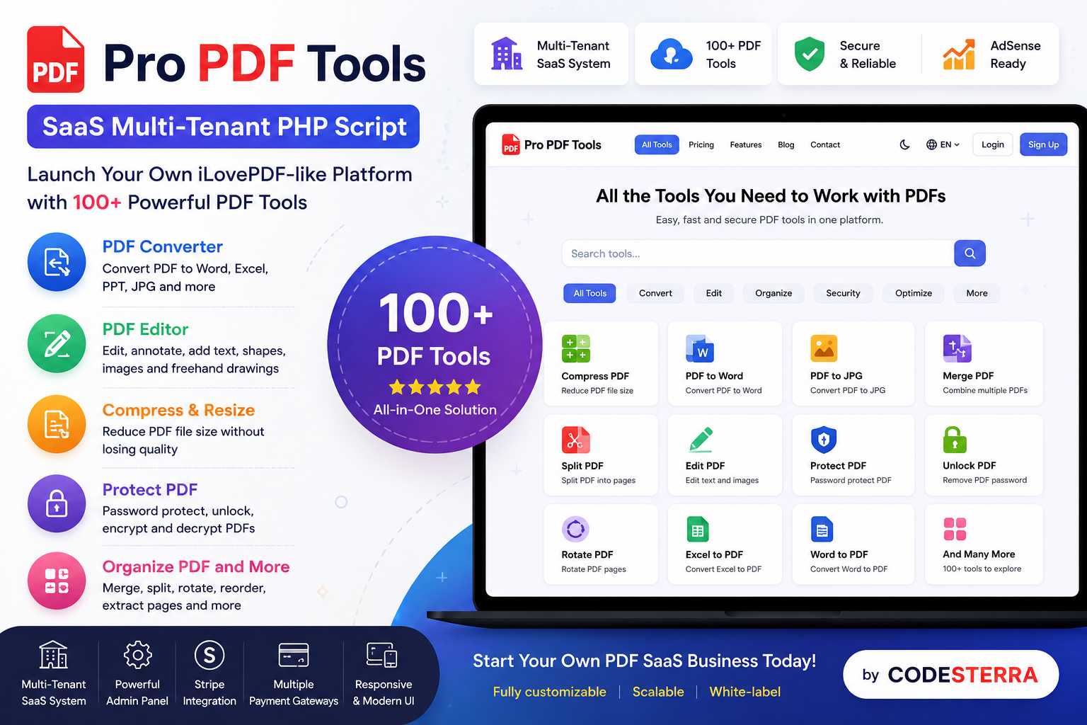 Pro PDF Tools – SaaS Multi-Tenant PHP Script