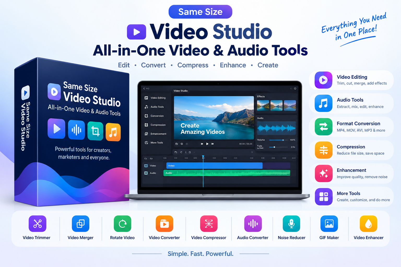 video studio all in one video audio tools